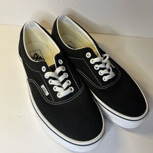 Vans Men's Black and White Canvas Sneakers Men’s 8.5 Women’s 10